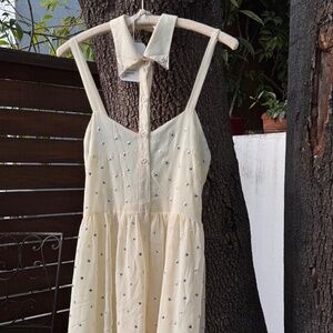 Millau Cream Star Stud Midi Dress – Size M